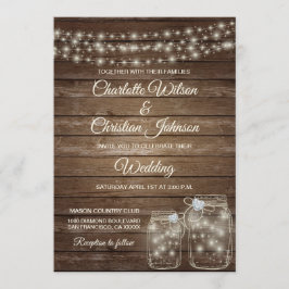 Invitación a la boda Rustic Country Mason