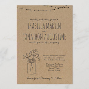 Invitación a la boda   Rustic Kraft