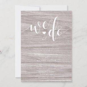 Invitación a la boda Rustic Wood We Do Wedding