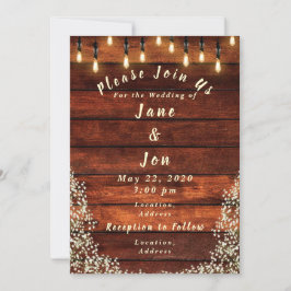 Invitación a la boda rústica