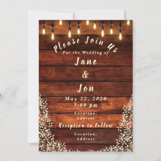 Invitación a la boda rústica