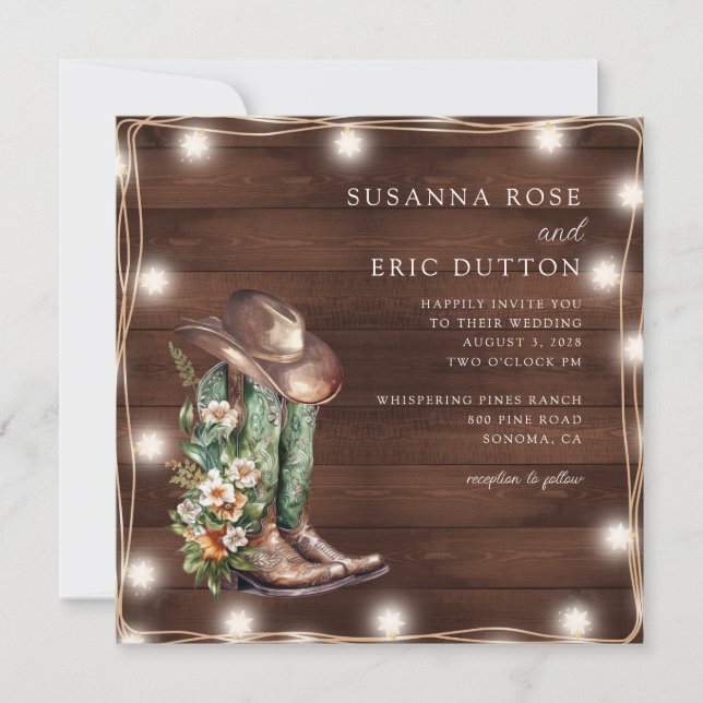 Invitación a la boda rústica (Anverso)