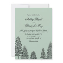 Invitación a la boda rústica - Árbol de pinos