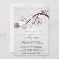 Invitación a la boda rústica con flores de lino y