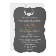 Invitación a la boda Rústica de Antlers y Chalkboa