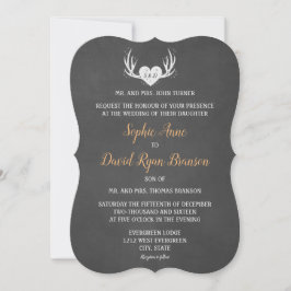 Invitación a la boda Rústica de Antlers y Chalkboa