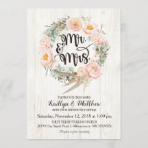 Invitación a la boda rústica de bodas florales