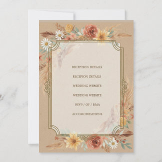 Invitación a la boda rústica de Boho
