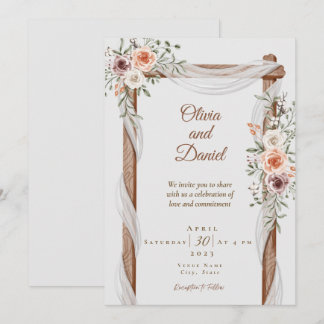 Invitación a la boda rústica de Boho