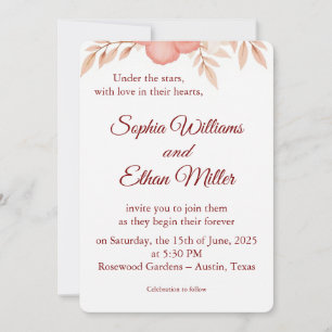 Invitación a la boda rústica de Boho