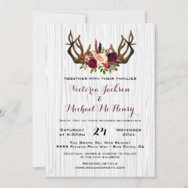 Invitación a la boda rústica de Boho con renos