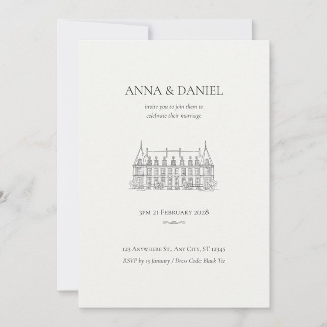 Invitación a la boda rústica de Boho Greenery (Anverso)