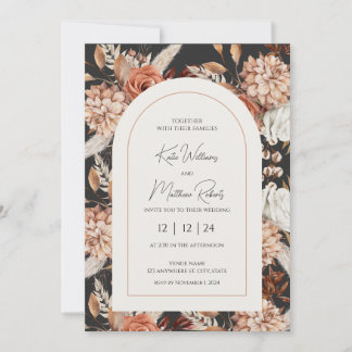 Invitación a la boda rústica de Boho otoño