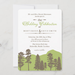 Invitación a la boda rústica de bosques y árboles