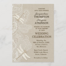 Invitación a la Boda Rústica de Burlap y Lace