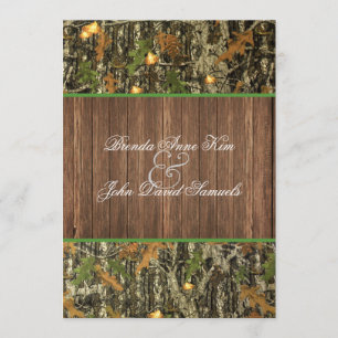 Invitación a la boda rústica de Camo