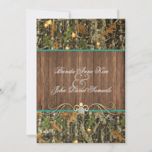 Invitación a la boda rústica de Camo