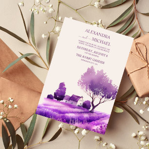 Invitación a la boda rústica de casamiento con lav