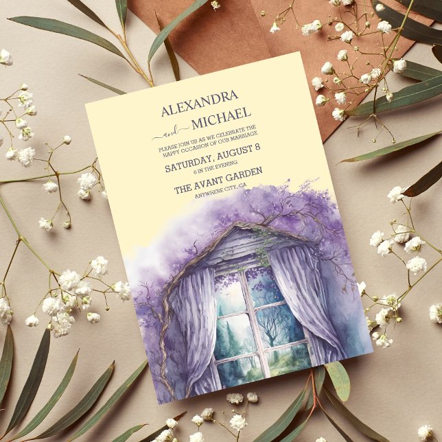 Invitación a la boda rústica de casamiento con lav (Subido por el creador)