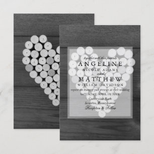 Invitación a la boda rústica de casamiento de viña