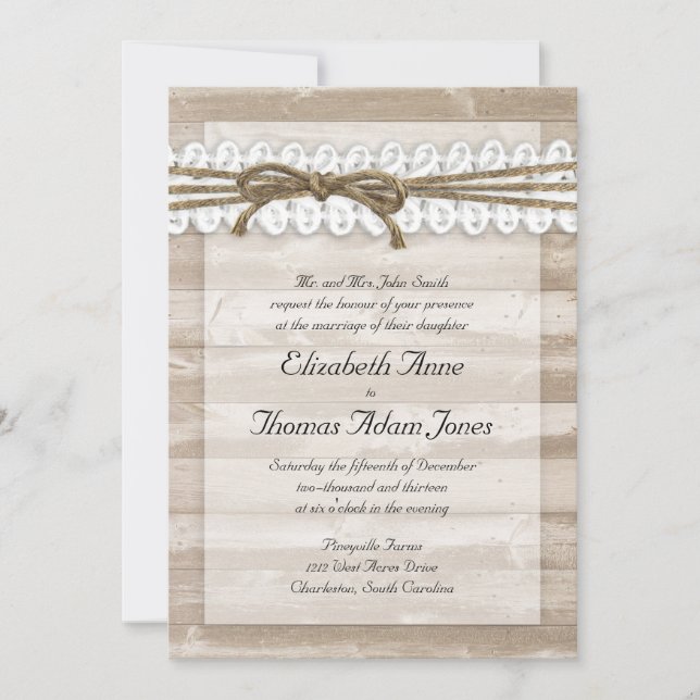 Invitación a la boda rústica de cerdos y graneros (Anverso)