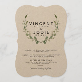 Invitación a la boda rústica de color de agua de l