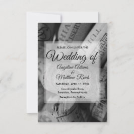 Invitación a la boda rústica de corcho de vino