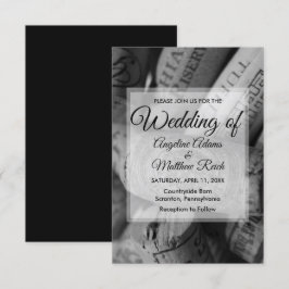 Invitación a la boda rústica de corcho de vino