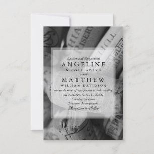 Invitación a la boda rústica de corcho de vino