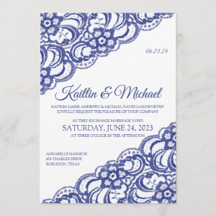 Invitación a la boda rústica de encaje rural - Azu