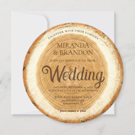 Invitación a la boda rústica de esclavos de madera
