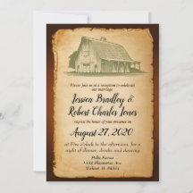 Invitación a la boda rústica de Fiesta de Barn