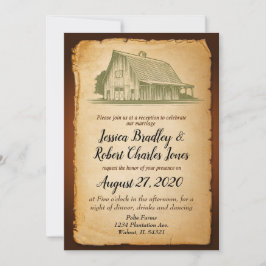 Invitación a la boda rústica de Fiesta de Barn