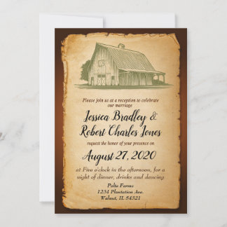 Invitación a la boda rústica de Fiesta de Barn