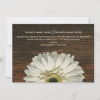Invitación a la boda rústica de Gerbera y Barnwood