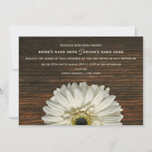 Invitación a la boda rústica de Gerbera y Barnwood