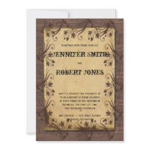 Invitación a la boda rústica de la belleza de la m