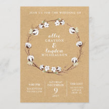 Invitación a la boda rústica de la guirnalda del a