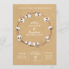 Invitación a la boda rústica de la guirnalda del a