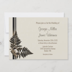 Invitación a la boda rústica de la hoja de hierro