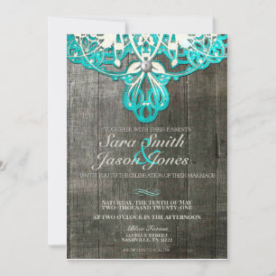 Invitación a la boda rústica de la madera de grane