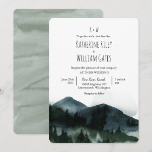 Invitación a la boda rústica de la montaña en los 