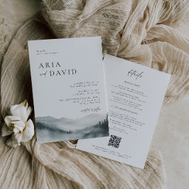 Invitación a la boda rústica de la Montaña Misty