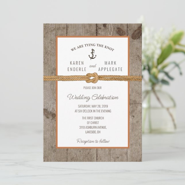 Invitación a la boda rústica de la pista del Docks (Anverso de pie)