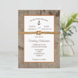 Invitación a la boda rústica de la pista del Docks