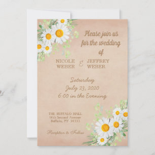 Invitación a la boda rústica de la primavera de la