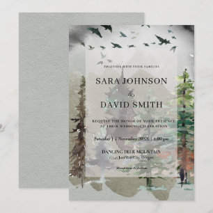 Invitación a la boda rústica de la selva de Misty