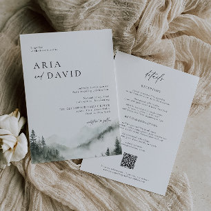 Invitación a la boda rústica de la selva montañosa