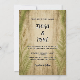 Invitación a la boda rústica de ladridos y mosquit