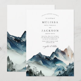 Invitación a la boda rústica de las Montañas Azule